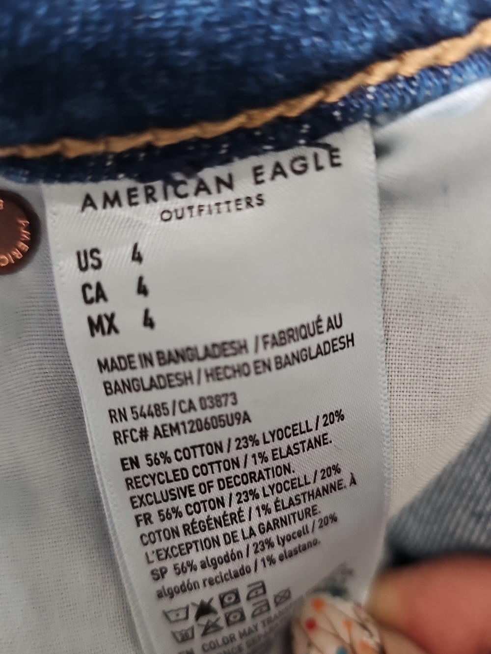 American Eagle Outfitters Dark Blue Distressed Denim Mini Skirt - Picture 5 of 6
